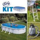 GRE KIT 7 fémfalas családi medence szett 7,3 x 3,75 x 1,2 m
