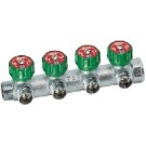 FAR Multifar szelepes osztó, 4 kör, eurokónuszos 1"KB4-x3/4"K