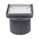 HL 3020 csempézhető magasítóelem 132x132 mm inox kerettel D110