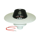 HL 62.1P/1 lapostető összefolyó, függőleges, fűthető, PVC gallérral, DN75