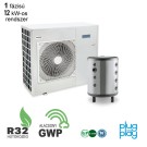 DOMUSA - 12 kW-os Levegő-Víz hőszivattyús rendszer fűtésre, hűtésre, komplett beüzemeléssel