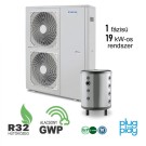 DOMUSA - 19 kW-os 1 fázisú Levegő-Víz hőszivattyús rendszer fűtésre, hűtésre, komplett beüzemeléssel