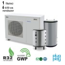 DOMUSA - 6 kW-os 1 fázisú Levegő-Víz hőszivattyús rendszer fűtésre, és vagy hűtésre, használati melegvíz ellátásra komplett beüzemeléssel