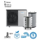 DOMUSA - 12 kW-os magas hőmérsékletű 1 fázisú Levegő-Víz hőszivattyús rendszer fűtés, hűtés, és használati melegvíz ellátásra komplett beüzemeléssel