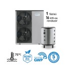 DOMUSA - 16 kW-os 1 fázisú magas hőmérsékletű Levegő-Víz hőszivattyús rendszer fűtésre, hűtésre, komplett beüzemeléssel