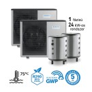DOMUSA - 24 kW-os 1 fázisú magas hőmérsékletű Levegő-Víz hőszivattyús rendszer fűtésre, hűtésre, komplett beüzemeléssel