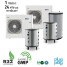 DOMUSA - 24 kW-os 1 fázisú Levegő-Víz hőszivattyús rendszer fűtés, hűtés, és használati melegvíz ellátásra komplett beüzemeléssel
