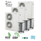 DOMUSA - 57 kW-os 1 fázisú Levegő-Víz hőszivattyús rendszer fűtésre, hűtésre, komplett beüzemeléssel