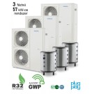 DOMUSA - 57 kW-os 3 fázisú Levegő-Víz hőszivattyús rendszer fűtésre, hűtésre, komplett beüzemeléssel
