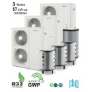 DOMUSA - 57 kW-os 3 fázisú Levegő-Víz hőszivattyús rendszer fűtés, hűtés, és használati melegvíz ellátásra komplett beüzemeléssel