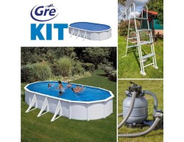 GRE KIT 7 fémfalas családi medence szett 7,3 x 3,75 x 1,2 m