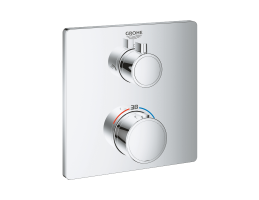 GROHE Grotherm termosztatikus falsík alatti szögletes zuhany csaptelep 2 fogyasztóhoz