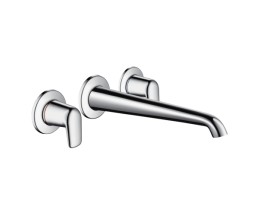 Hansgrohe - Axor Bouroullec 3 lyukú mosdócsaptelep falsík alatti szereléshez, 245 mm-es kifolyóval és emelőfogantyúkkal, fali szereléshez