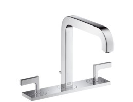 Hansgrohe - Axor Citterio 3 lyukú mosdócsaptelep húzórudas lefolyógarnitúrával és 205 mm-es kifolyóval, emelőfogantyúval és lemezzel