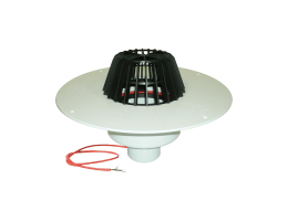 HL 62.1P/1 lapostető összefolyó, függőleges, fűthető, PVC gallérral, DN75