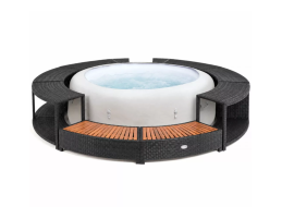 Lay-Z-Spa kör alakú rattan pezsgőfürdő bútor, 180 cm, fekete