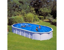 PONTAQUA FREE WHITE STAR 910 x 470 x 132 cm ovál, oldaltámasz nélküli merevfalú medence KIT