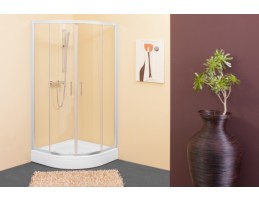 Kolpa San - Q - LINE TKP 80x100 Silver négyrészes negyed köríves átlátszó zuhanykabin
