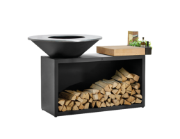 OFYR ISLAND BLACK 100-100 - fatárolóval és vágódeszkával