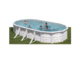 PONTAQUA NORDIC 610 x 375 x 120 cm ovális medence szkimmerrel, befúvóval, antikolt fa szín