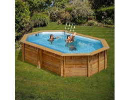 GRE TIMBER ovális fa medence 620 x 395 x 136 cm