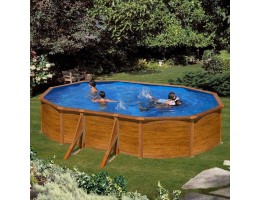 PONTAQUA WOOD 5 x 3 x 1,2 m ovális merevfalú medence