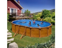 PONTAQUA WOOD STAR 6,1x3,75x1,32m ovális merevfalú medence