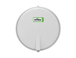 REFLEX F 8 lapos kerek fűtési tágulási tartály, 8l, 3/8”, P0=0.75bar, 3bar, 70°C, fehér